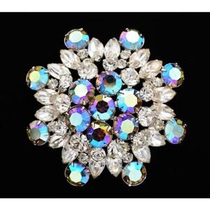 Juliana Vintage Crystal Pin Brooch prong AB Rhinestone Authentic Unsigned BinAJ